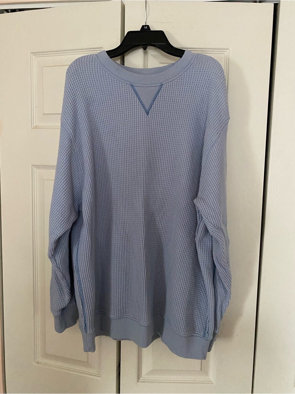 Aerie Light Blue Waffle Knit Crewneck